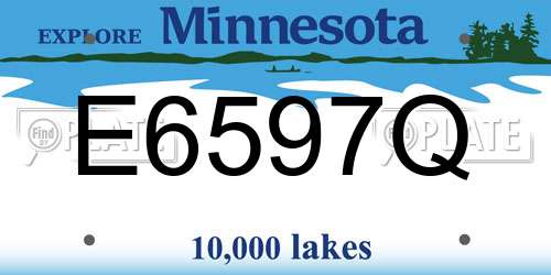 E6597Q Minnesota License Plate