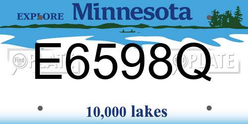 E6598Q Minnesota License Plate