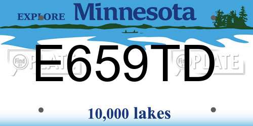 E659TD Minnesota License Plate