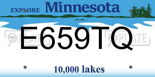 E659TQ Minnesota License Plate