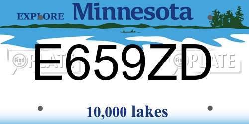 E659ZD Minnesota License Plate