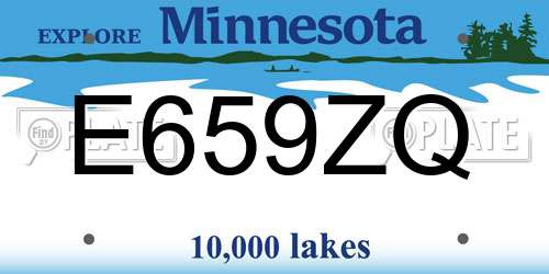E659ZQ Minnesota License Plate