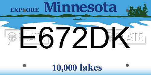E672DK Minnesota License Plate