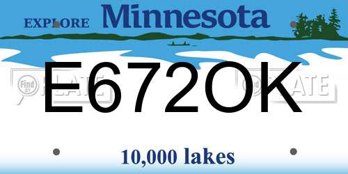 E672OK Minnesota License Plate