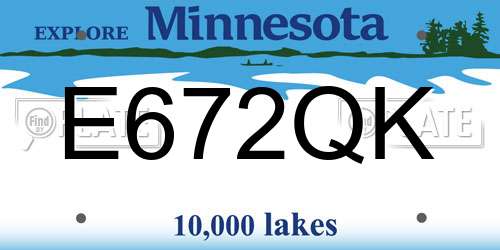 E672QK Minnesota License Plate
