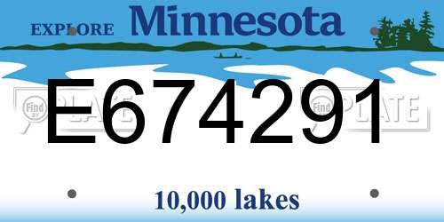 E674291 Minnesota License Plate