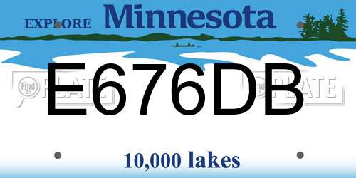 E676DB Minnesota License Plate