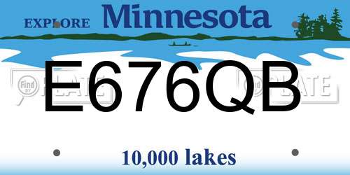 E676QB Minnesota License Plate