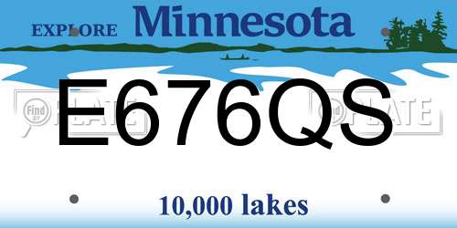 E676QS Minnesota License Plate