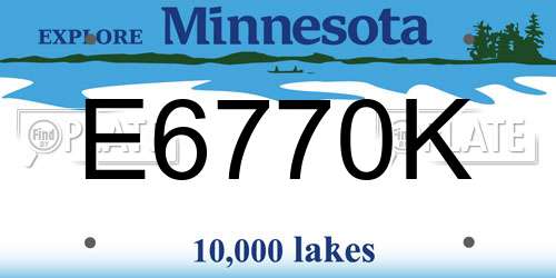 E6770K Minnesota License Plate