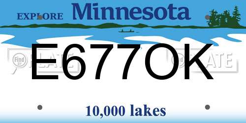 E677OK Minnesota License Plate