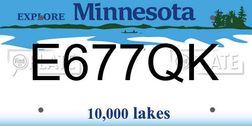 E677QK Minnesota License Plate