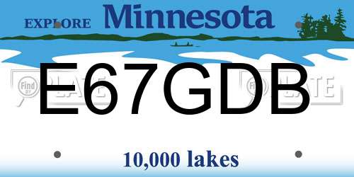 E67GDB Minnesota License Plate