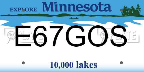 E67GOS Minnesota License Plate