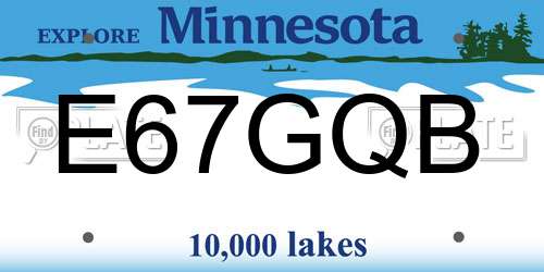 E67GQB Minnesota License Plate