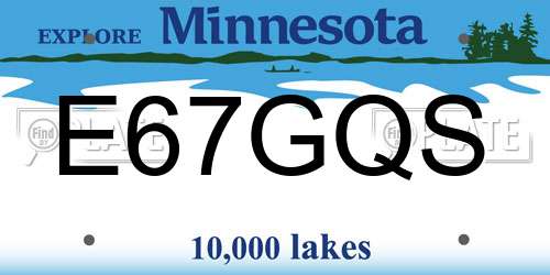 E67GQS Minnesota License Plate