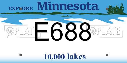 E688 Minnesota License Plate