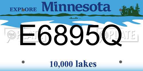 E6895Q Minnesota License Plate