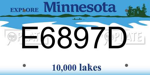 E6897D Minnesota License Plate