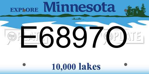 E6897O Minnesota License Plate