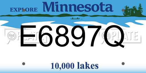 E6897Q Minnesota License Plate
