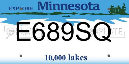 E689SQ Minnesota License Plate