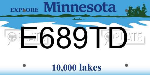 E689TD Minnesota License Plate