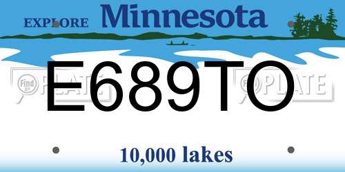 E689TO Minnesota License Plate