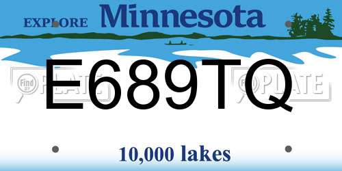E689TQ Minnesota License Plate