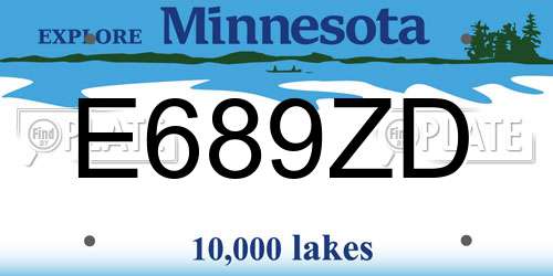 E689ZD Minnesota License Plate