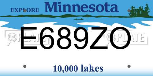 E689ZO Minnesota License Plate