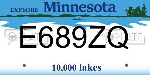 E689ZQ Minnesota License Plate