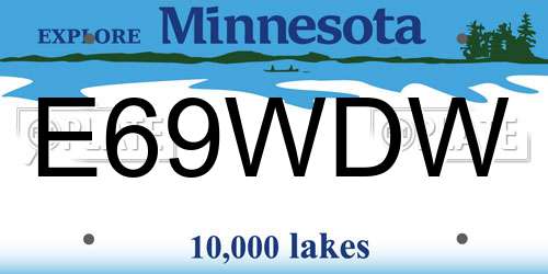 E69WDW Minnesota License Plate