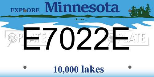 E7022E Minnesota License Plate