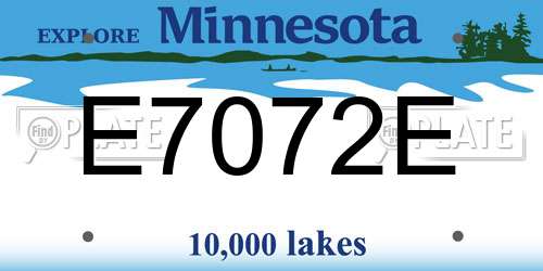 E7072E Minnesota License Plate