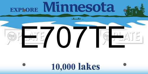 E707TE Minnesota License Plate