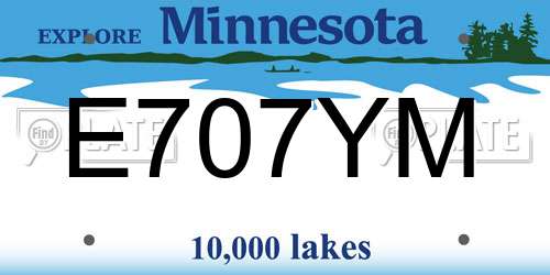 E707YM Minnesota License Plate