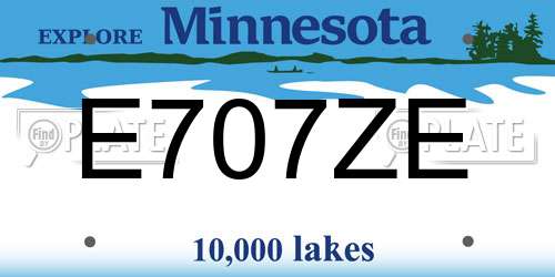 E707ZE Minnesota License Plate