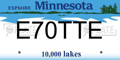 E70TTE Minnesota License Plate
