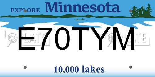 E70TYM Minnesota License Plate
