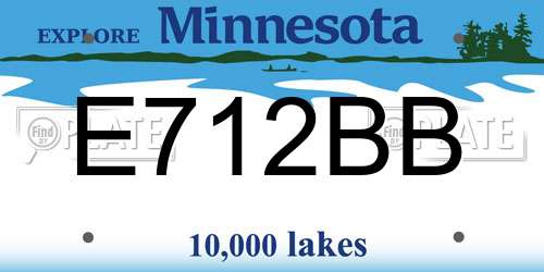 E712BB Minnesota License Plate