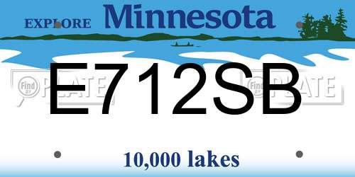 E712SB Minnesota License Plate