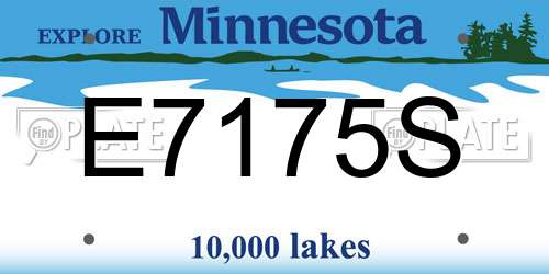 E7175S Minnesota License Plate
