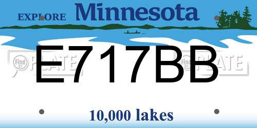 E717BB Minnesota License Plate