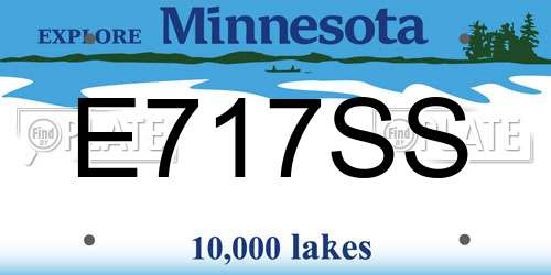 E717SS Minnesota License Plate