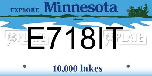 E718IT Minnesota License Plate