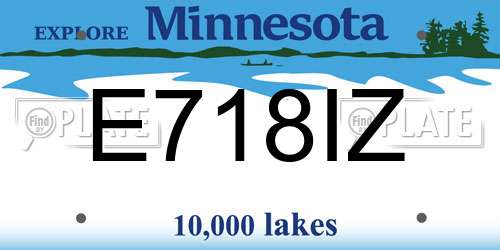 E718IZ Minnesota License Plate