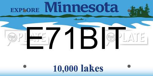 E71BIT Minnesota License Plate