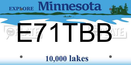 E71TBB Minnesota License Plate