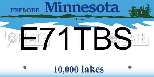 E71TBS Minnesota License Plate